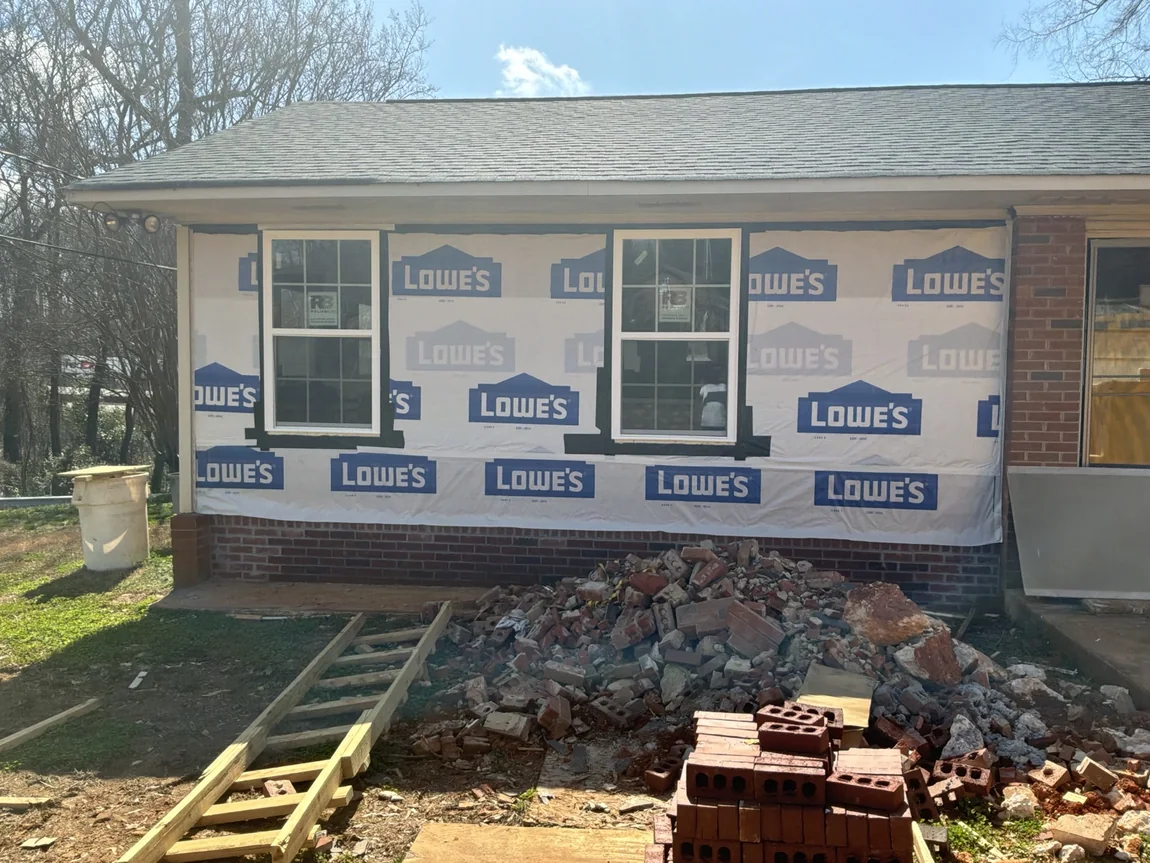Exterior renovation in progress